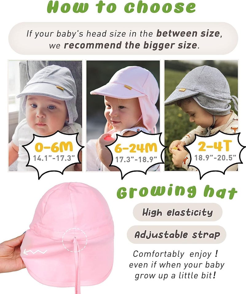 FURTALK Baby Sun Hat UPF 50+ UV Ray Sun Protection Cotton Toddler Hats for Boys Girls Rose Pink - Image 5